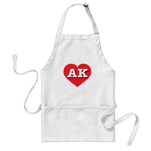 アラスカ赤いハート- I love AK スタンダードエプロン (正面)