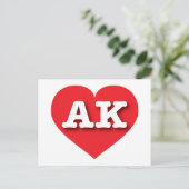 アラスカ赤いハート- I love AK ポストカード (スタンド正面)