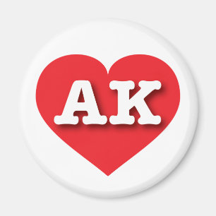 アラスカ赤いハート- I love AK マグネット