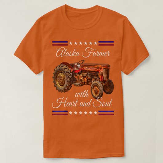 アラスカ農家レトロ Tシャツ (デザイン正面)