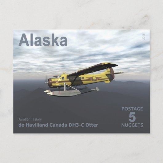 アラスカ送料 – de Havilland DH3-C Otter ポストカード (正面)