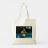 アラスカ郵便料金 – フラクタルイヌイットハンター トートバッグ (裏面)