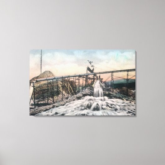 アラスカ金ゴールド鉱山運転水門 キャンバスプリント (正面)