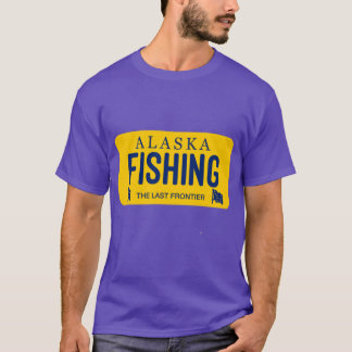 アラスカ釣りナンバープレート Tシャツ