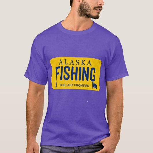 アラスカ釣りナンバープレート Tシャツ (正面)
