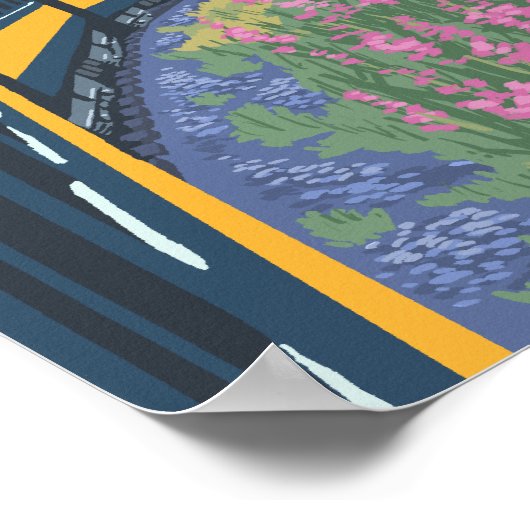 アラスカ鉄道と消防ヴィンテージ旅行 ポスター (角)