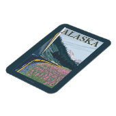 アラスカ鉄道と消防ヴィンテージ旅行 マグネット (左側)