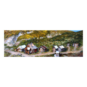 アラスカ鉱山キャンプのゴールド・プロスペクティングの壁掛け絵 フォトプリント