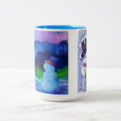 アラスカ雪だるまツートーン15ozコーヒーマグ ツートーンマグカップ (中央)