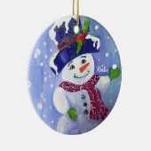 アラスカ雪だるま式雪だるまセラミックオーナメント セラミックオーナメント (右)
