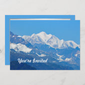 アラスカ雪山写真誕生日 招待状 (正面/裏面)