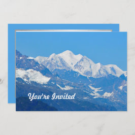 アラスカ雪山写真誕生日 招待状