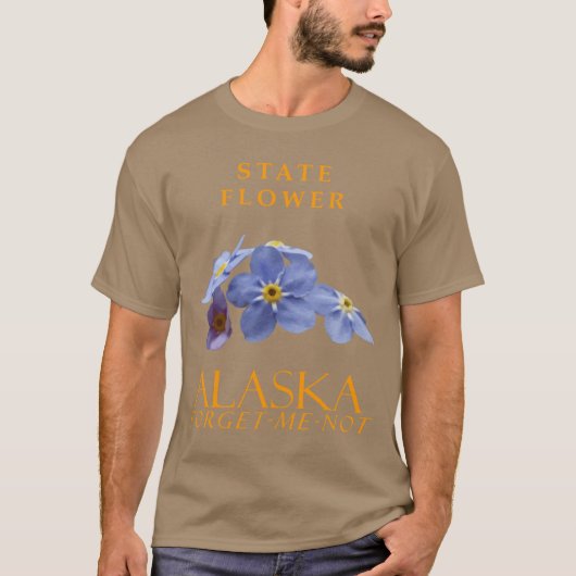 アラスカ領土花青ForgetMeNot Wildflowe Tシャツ (正面)