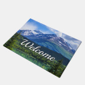 アラスカ風光明媚なbywayマウンテンウェルカムドormat ドアマット (アングル)