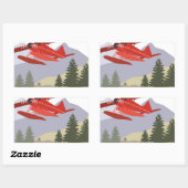 アラスカ飛行機 長方形シール (シート)