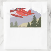 アラスカ飛行機 長方形シール (バッグ)