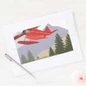 アラスカ飛行機 長方形シール (封筒)