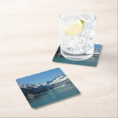 アラスカ食べ物を与え氷河水域 スクエアペーパーコースター (インサイチュ)