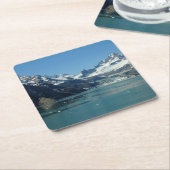 アラスカ食べ物を与え氷河水域 スクエアペーパーコースター (アングル)