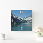 アラスカ食べ物を与え氷河水域 スクエア壁時計 (ホーム)