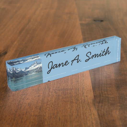 アラスカ食べ物を与え氷河水域 デスクネームプレート (側面)