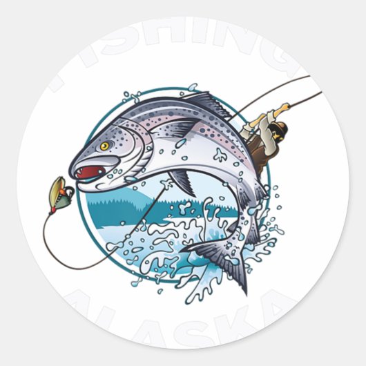 アラスカ魚アラスカのワイルドサーモン土産魚釣り ラウンドシール (正面)