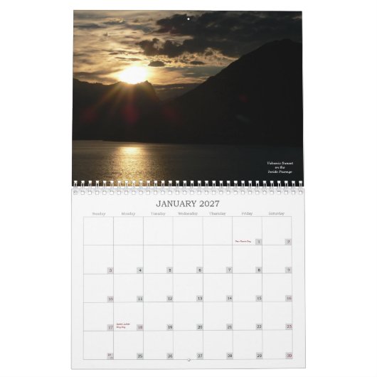 アラスカ2013年 カレンダー (1月 2027)