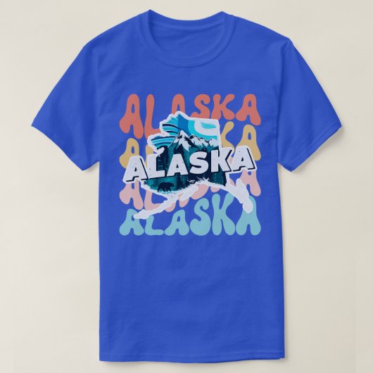 アラスカ50レトロヴィンテージ州Tシャツ Tシャツ (デザイン正面)