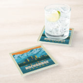 アラスカ，アンカレッジ ガラスコースター (アングル)