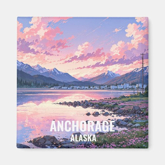 アラスカ，アンカレッジ マグネット (正面)