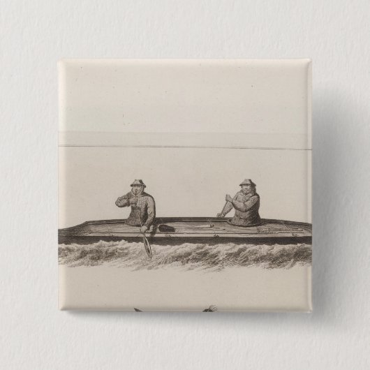 アラスカ、オナラシュカ、カヌー 缶バッジ (正面)