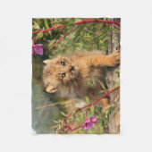 アラスカ，カナダのリンクス・キッテン フリースブランケット (正面)