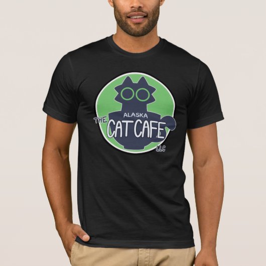 アラスカ・キャット・カフェのクラシックロゴデザイン Tシャツ (正面)