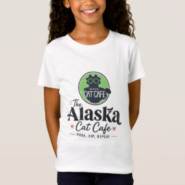 アラスカ・キャット・カフェ "Purr, Sip, Repeat" Tシャツ