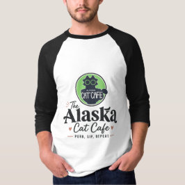 アラスカ・キャット・カフェ "Purr, Sip, Repeat" Tシャツ