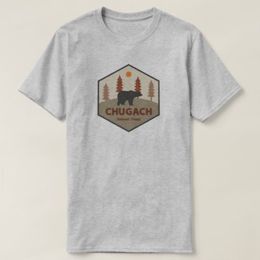アラスカ クガチ国有林 クマ Tシャツ (デザイン正面)