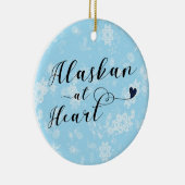 アラスカ、クリスマスツリーオーナメント、ハート、アラスカン セラミックオーナメント (右)