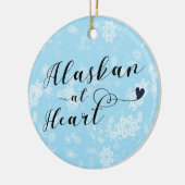 アラスカ、クリスマスツリーオーナメント、ハート、アラスカン セラミックオーナメント (左)