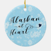 アラスカ、クリスマスツリーオーナメント、ハート、アラスカン セラミックオーナメント (裏面)