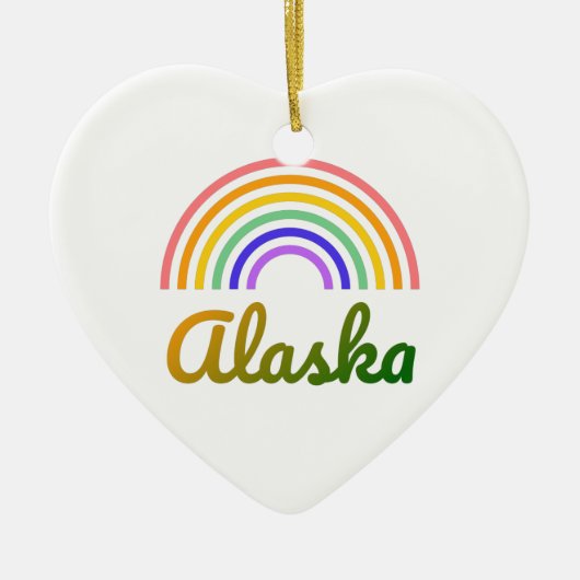 アラスカ – クリスマスパーソナライズされた- セラミックオーナメント (正面)