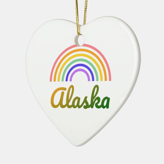 アラスカ – クリスマスパーソナライズされた- セラミックオーナメント (左)