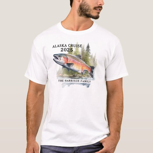アラスカ クルーズ船 出航 カスタムTシャツ Tシャツ (正面)