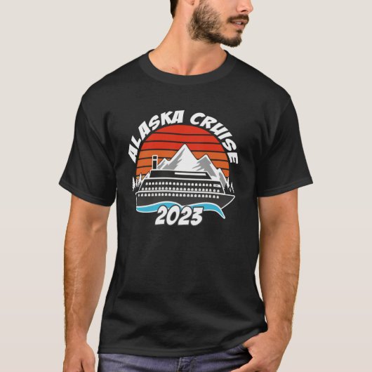 アラスカ・クルーズ2023アラスカ・クルーズへのアラスカ・ボート Tシャツ (正面)