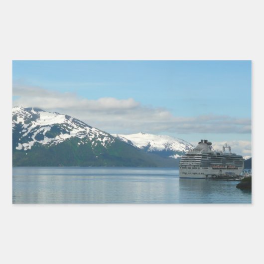 アラスカ クルーズ バケーション 旅行 写真 長方形シール (正面)