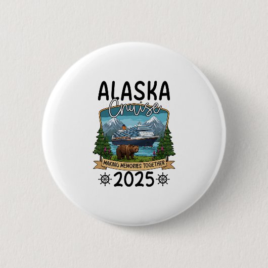 アラスカ クルーズ 2025 缶バッジ (正面)
