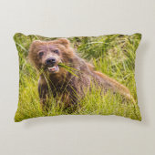 アラスカ，グリズリーキュブ放牧 アクセントクッション (正面)