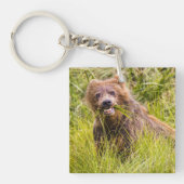 アラスカ，グリズリーキュブ放牧 キーホルダー (正面)