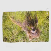 アラスカ，グリズリーキュブ放牧 ゴルフタオル (横)