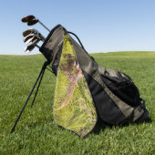 アラスカ，グリズリーキュブ放牧 ゴルフタオル (グリーン)