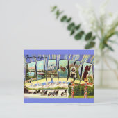 アラスカ グリーティング レトロ ポストカード (スタンド正面)